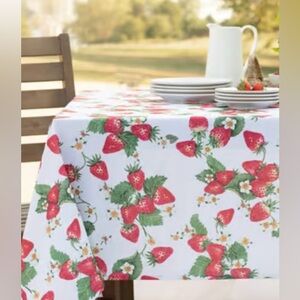 Sweet Strawberries tablecloth 60” x 84”. New